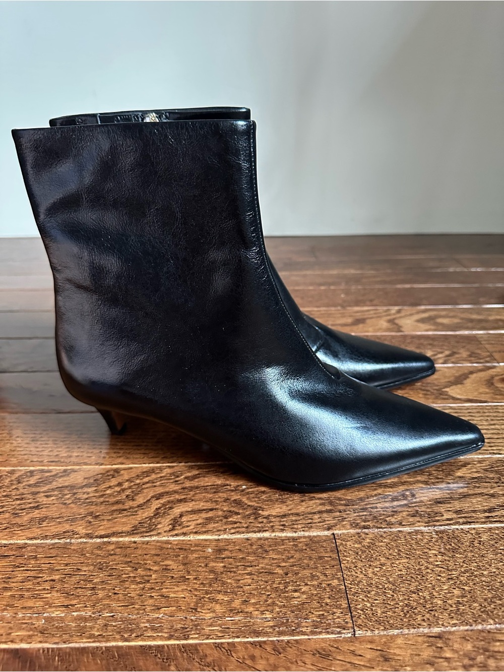 NWOB Madewell Emilie Ankle Boot Crinkled Patent Leather Black Sz 7 NX217 - Picture 6 of 16